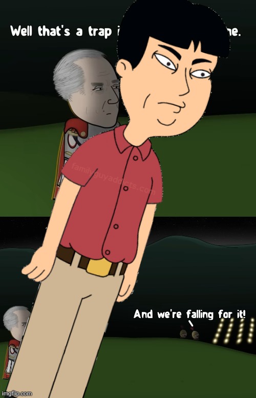 Great, now he's on my memes | image tagged in well that's a trap if i've ever seen one oversimplified | made w/ Imgflip meme maker