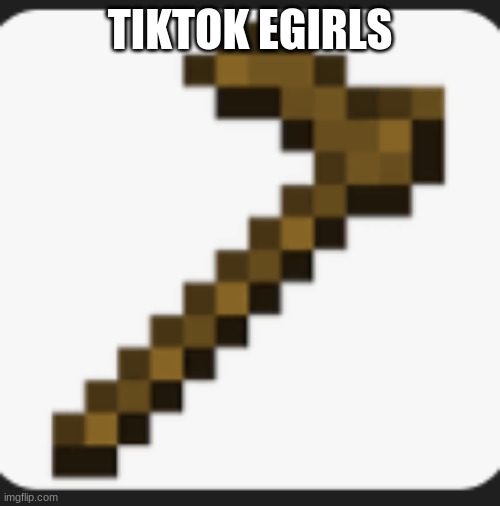 u choose title | TIKTOK EGIRLS | image tagged in wooden hoe | made w/ Imgflip meme maker