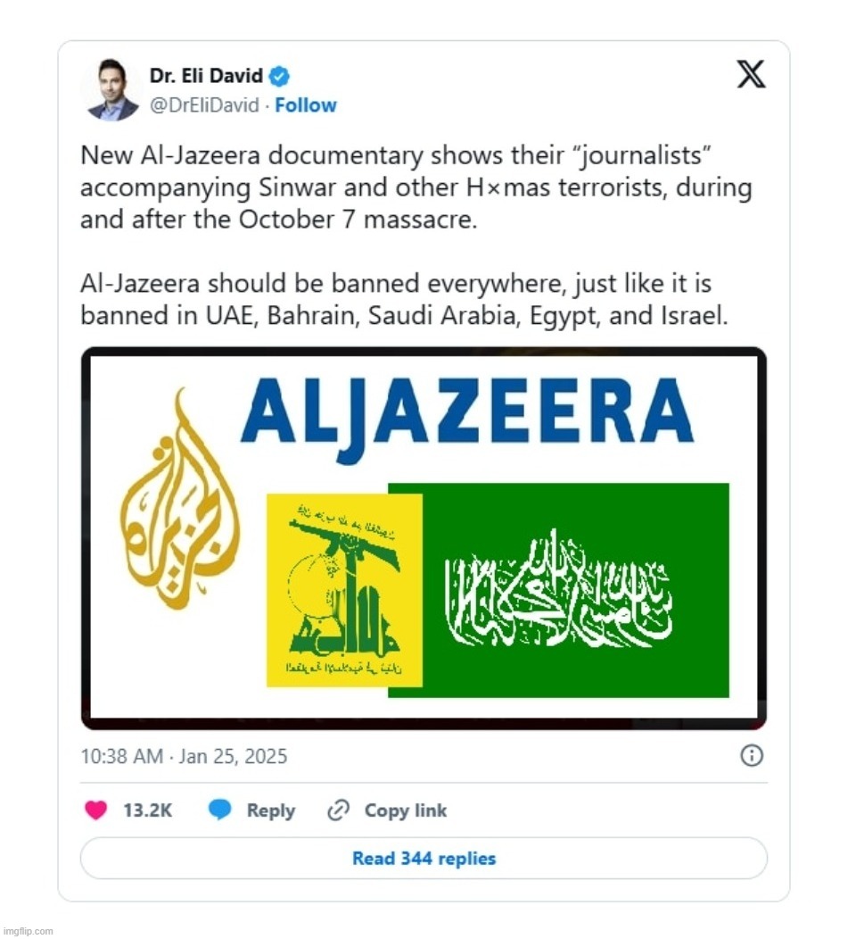 Aljazeera = GoatShagger Media | image tagged in aljazeera,goat shagger media,isis jihad terrorists,achmed the dead terrorist,no more goat shaggers,goat sex | made w/ Imgflip meme maker