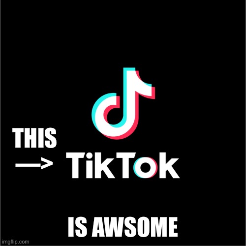 THIS —> IS AWSOME | image tagged in tiktok logo | made w/ Imgflip meme maker