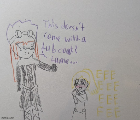 Future petals in a uhhh hey whats this outfit called again, Pearl? (masquerade lab gear, its miitopia) | made w/ Imgflip meme maker