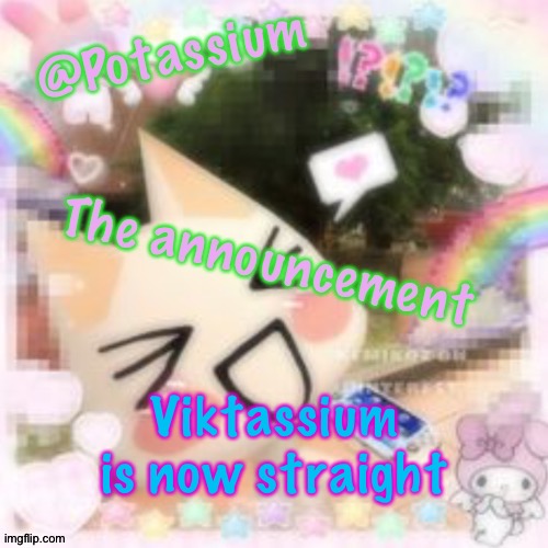 Potassium's Sillycore Template | Viktassium is now straight | image tagged in potassium's sillycore template | made w/ Imgflip meme maker