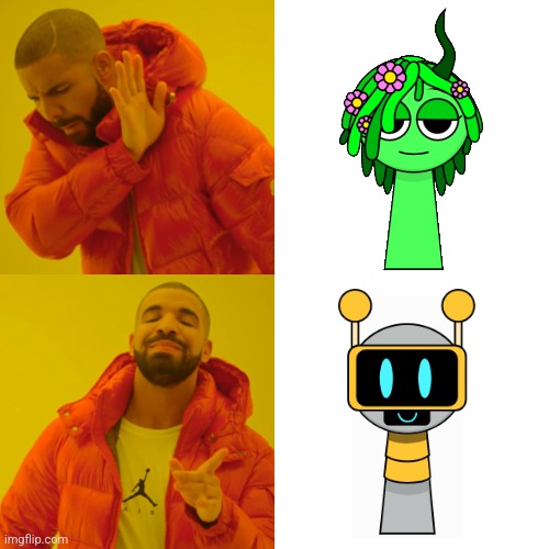 Fun Bot sounds like Vinny but he has a rhythm unless you want the other sprunkis to look like kids or you don't want a rhythm | image tagged in memes,drake hotline bling | made w/ Imgflip meme maker