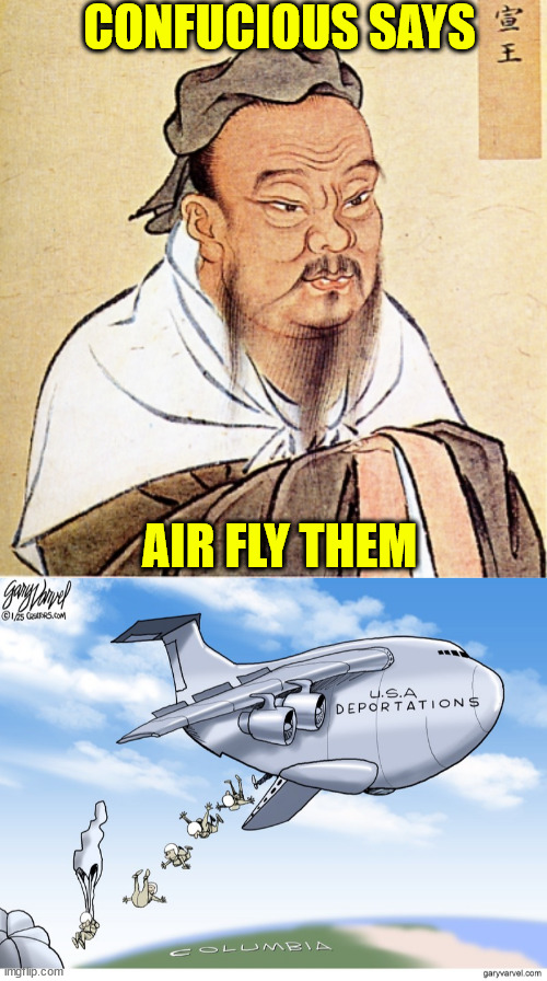 CONFUCIOUS SAYS AIR FLY THEM | image tagged in confucius says | made w/ Imgflip meme maker