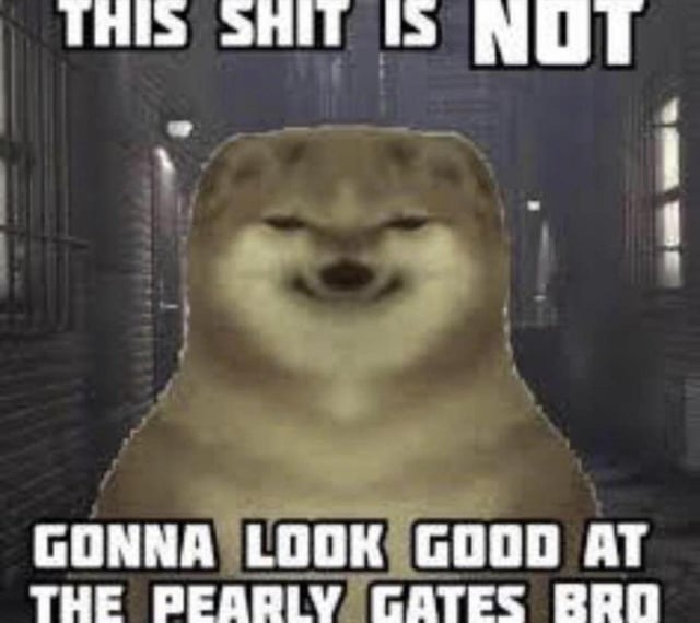 This Shit Is Not Gonna Look Good At The Pearly Gates Bro Blank Meme Template