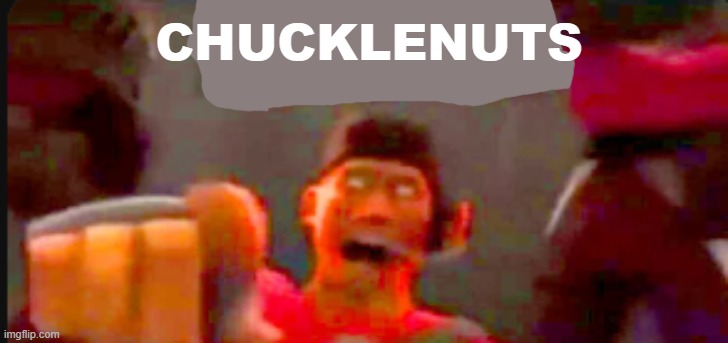 describe this image Gemini | CHUCKLENUTS | image tagged in tf2 scout pointing | made w/ Imgflip meme maker