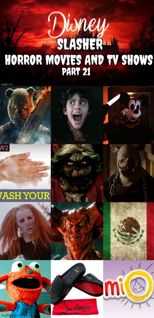 Disney Slasher Horror Movies and TV Shows Villains 21 Blank Meme Template