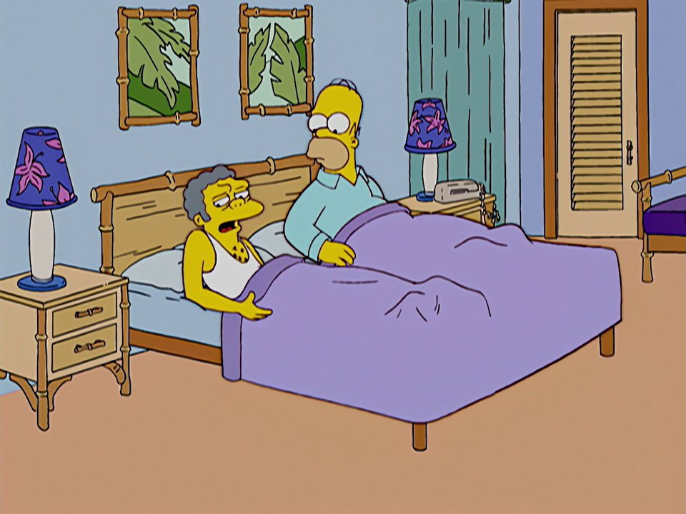 Homer Simpson In Bed With Moe Szyslak Blank Meme Template