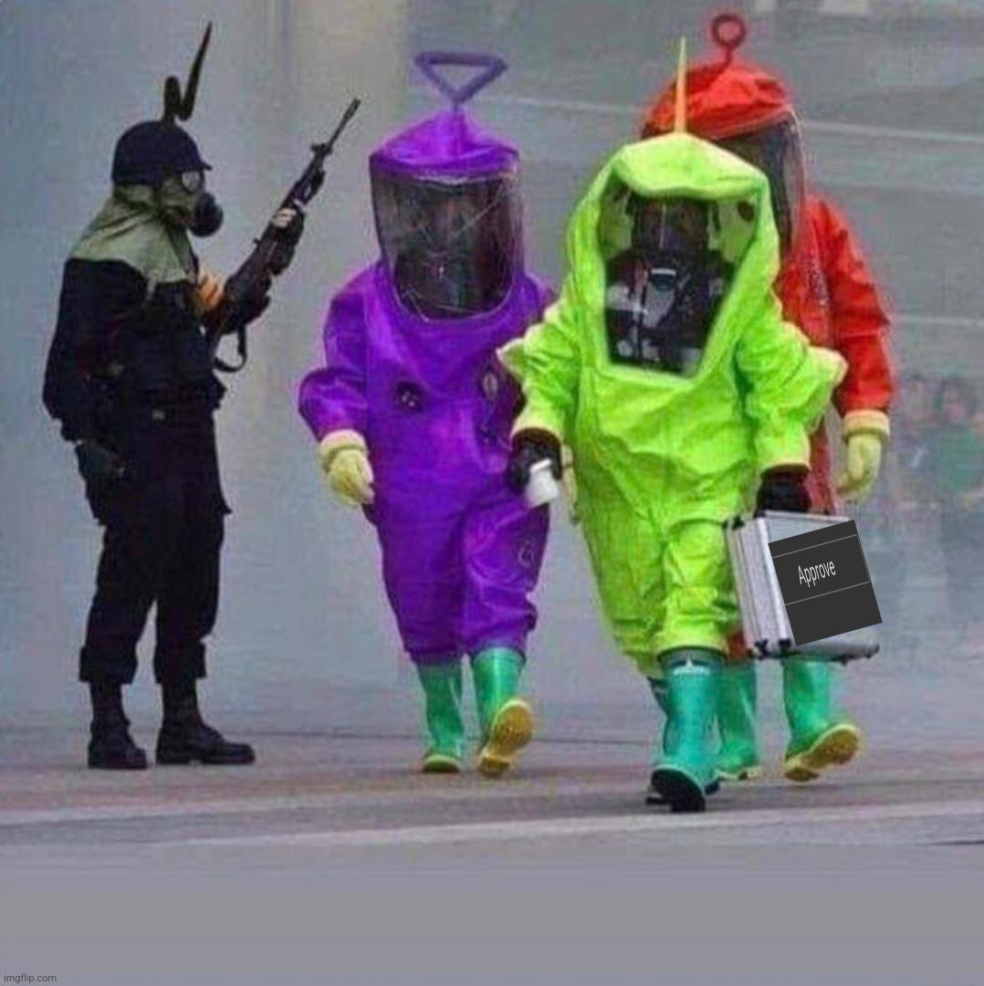 Hazmat Teletubbies | image tagged in hazmat teletubbies | made w/ Imgflip meme maker