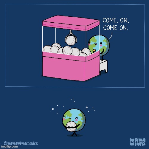 image tagged in earth,moon,moons,claw machine | made w/ Imgflip meme maker