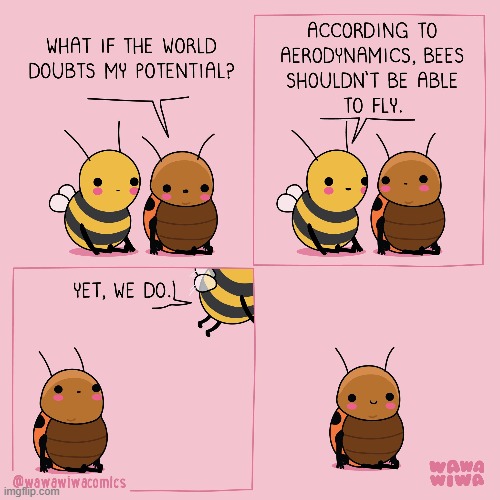 image tagged in bee,ladybug,potential,bees,flying | made w/ Imgflip meme maker