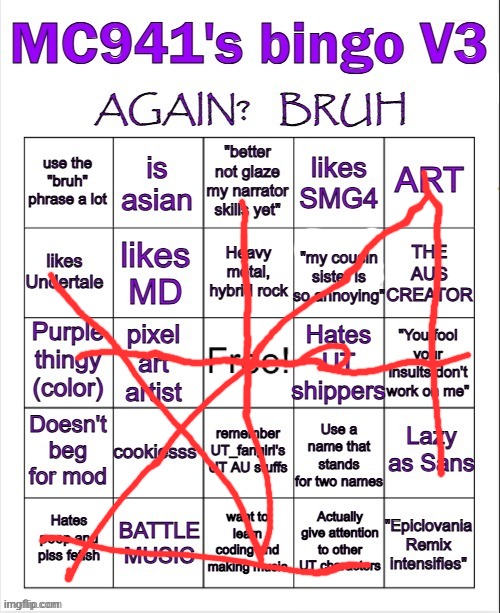 MC941's bingo V3. | image tagged in mc941's bingo v3 | made w/ Imgflip meme maker