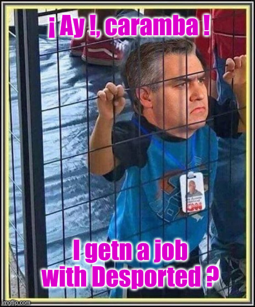 Desportes or Self Desported ? Oh, I Think We Know | ¡ Ay !, caramba ! I getn a job with Desported ? | image tagged in cnn jim acosta,political meme,politics,funny memes,funny,self deport | made w/ Imgflip meme maker