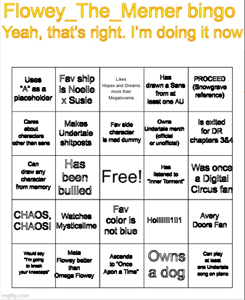 Flowey_The_Memer Bingo Blank Meme Template