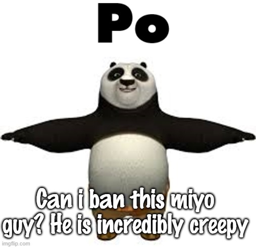 Po | Can i ban this miyo guy? He is incredibly creepy | image tagged in po | made w/ Imgflip meme maker