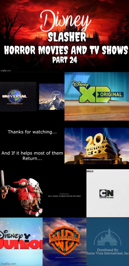 Disney Slasher Horror Movies and TV Shows Villains 24 Blank Meme Template