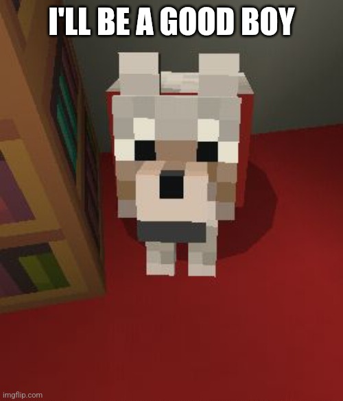Minecraft Good Boy | I'LL BE A GOOD BOY | image tagged in minecraft good boy | made w/ Imgflip meme maker