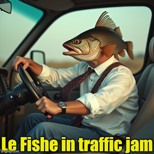 Le Fishe in traffic jam | made w/ Imgflip meme maker