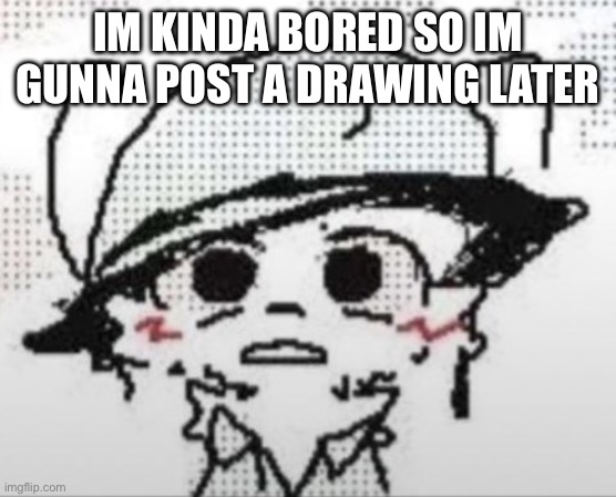 So bored i dont even feel like changing the font and turning all caps off | IM KINDA BORED SO IM GUNNA POST A DRAWING LATER | image tagged in boykisser 1k stare | made w/ Imgflip meme maker