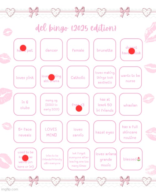 del bingo 2025 | image tagged in del bingo 2025 | made w/ Imgflip meme maker