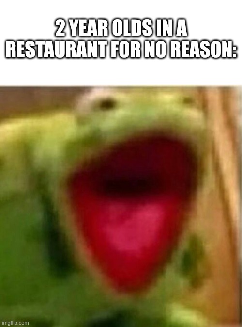 *insert gangsta's paradise here* | 2 YEAR OLDS IN A RESTAURANT FOR NO REASON: | image tagged in blank white template,ahhhhhhhhhhhhh | made w/ Imgflip meme maker