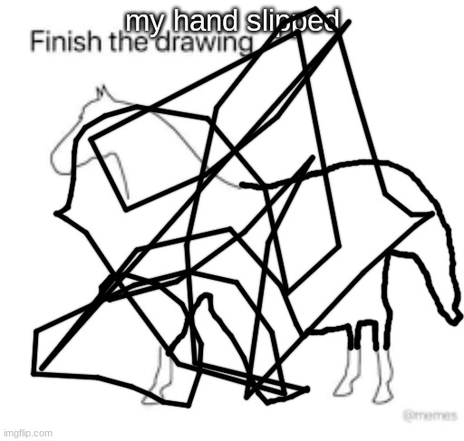 Finish the drawing | my hand slipped | image tagged in finish the drawing | made w/ Imgflip meme maker