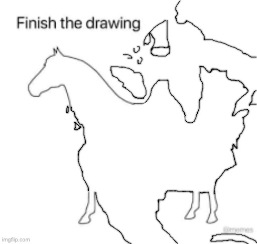 horse north america | image tagged in finish the drawing | made w/ Imgflip meme maker