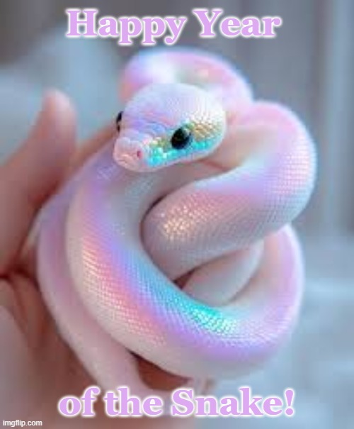 Warm wishes to everyone! | Happy Year; of the Snake! | image tagged in iridescent snake,chinese new year,holidays | made w/ Imgflip meme maker