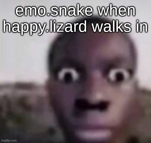 bruh what | emo.snake when happy.lizard walks in | image tagged in bruh what | made w/ Imgflip meme maker