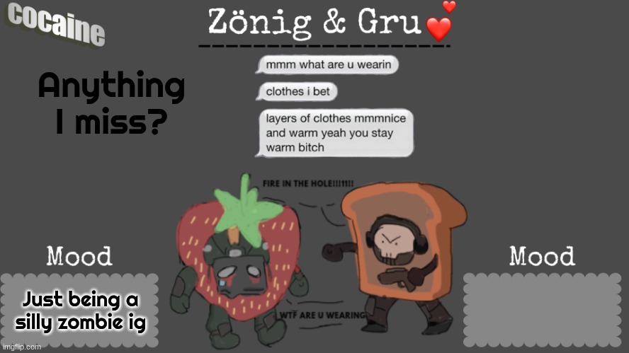 Anything I miss? Just being a silly zombie ig | image tagged in zoru temp ig idk | made w/ Imgflip meme maker
