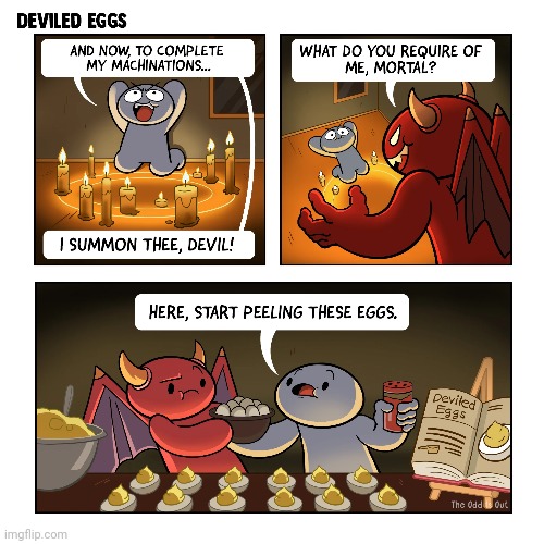 Deviled eggs, yikes | image tagged in deviled eggs,eggs,egg,theodd1sout,comics,comics/cartoons | made w/ Imgflip meme maker