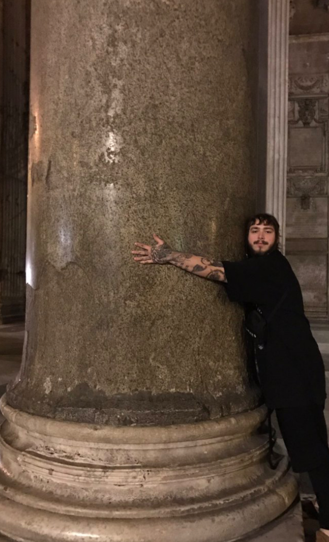 Post Malone hugging wall Blank Meme Template