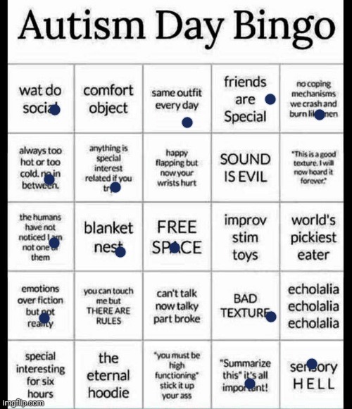 Wasn't expecting that much | image tagged in autism bingo | made w/ Imgflip meme maker