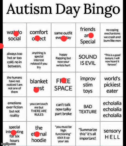 autism bingo | image tagged in autism bingo | made w/ Imgflip meme maker