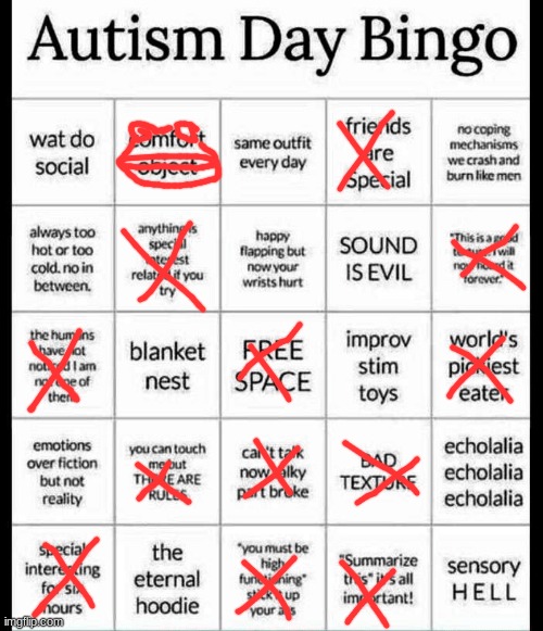 autism bingo | image tagged in autism bingo | made w/ Imgflip meme maker