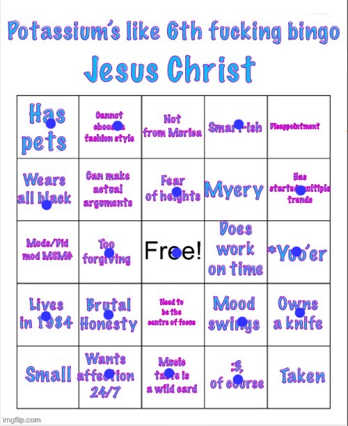 :3 | image tagged in potassium bingo v5 or v6 i forgot | made w/ Imgflip meme maker