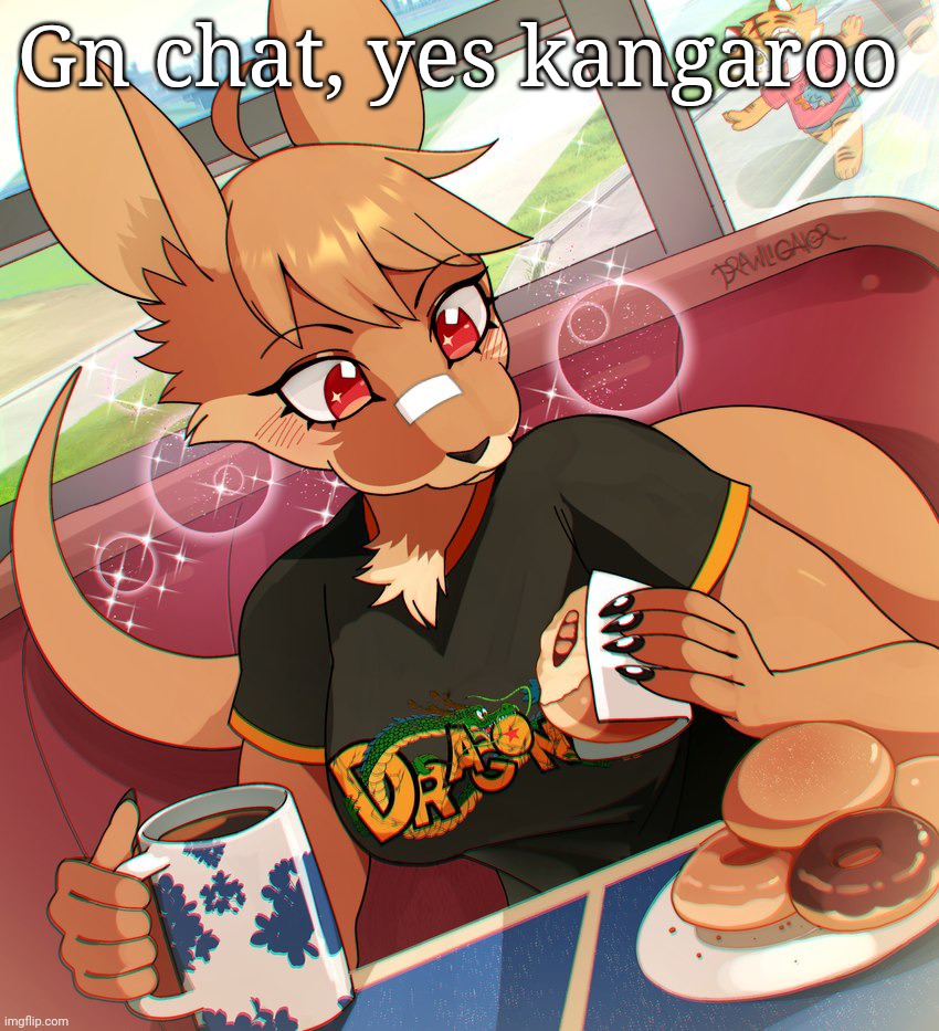 By Drawligator cause a certain someone says I don't credit art | Gn chat, yes kangaroo | made w/ Imgflip meme maker