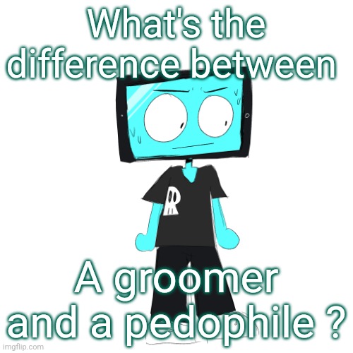 Just asking for a friend... | What's the difference between; A groomer and a pedophile ? | image tagged in icyxd concerned | made w/ Imgflip meme maker