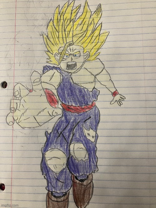 Check out this drawing of Gohan I made | image tagged in dbz,gohan,memes,anime | made w/ Imgflip meme maker