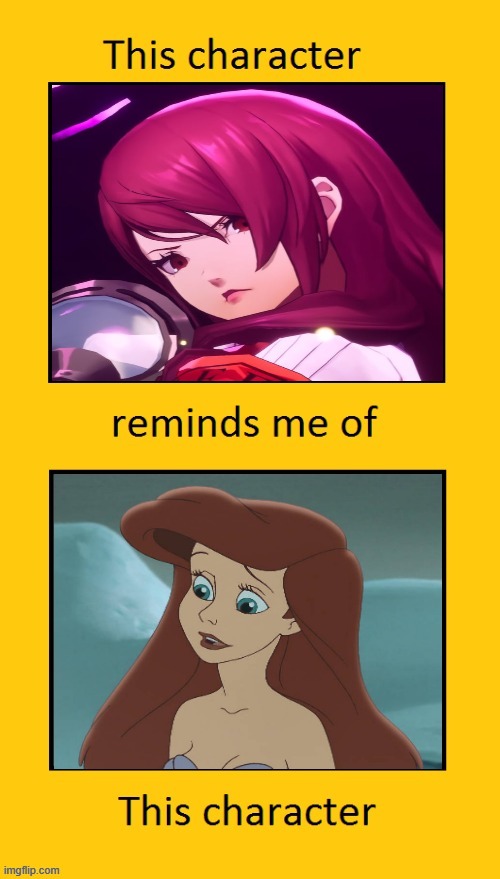 ariel (persona 3) reminds me of ariel | image tagged in faye valentine reminds me of ariel,persona 3,gaming,persona,jrpg,video games | made w/ Imgflip meme maker