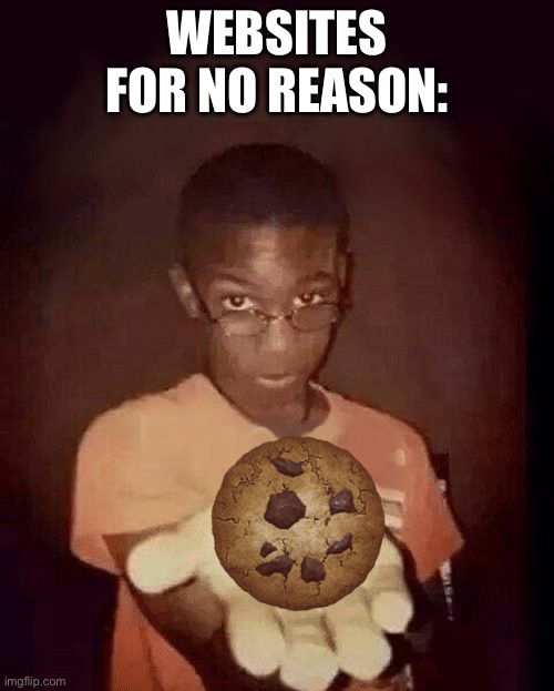 You want a cookie? | WEBSITES FOR NO REASON: | image tagged in give me your phone,cookies,funny,internet,stop reading the tags | made w/ Imgflip meme maker