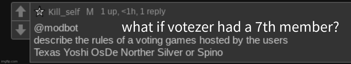 what if votezer had a 7th member? | made w/ Imgflip meme maker