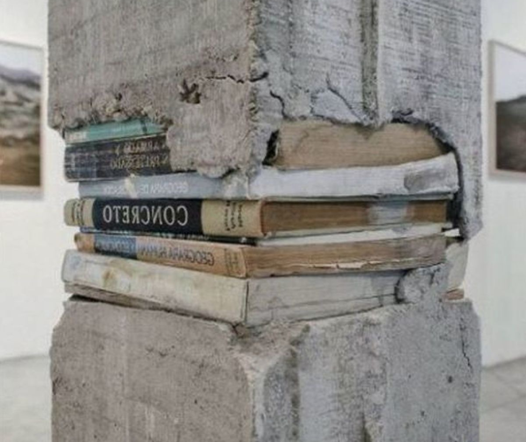 Column With Books. Blank Meme Template