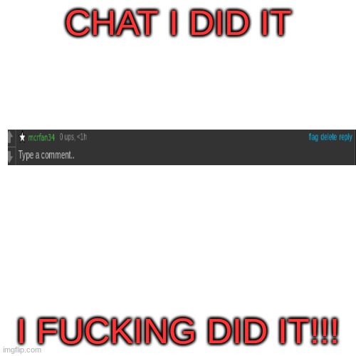 Y'ALL I DID IT!!! | CHAT I DID IT; I FUCKING DID IT!!! | image tagged in memes,blank transparent square | made w/ Imgflip meme maker