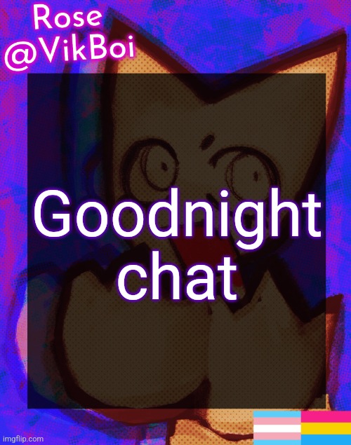 slept extra early this time | Goodnight chat | image tagged in rose's femtanyl temp | made w/ Imgflip meme maker