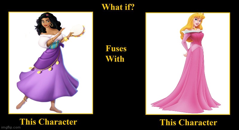 What if Esmeralda Fuses With Aurora Briar Rose | image tagged in what if fuses,sleeping beauty,aurora,esmeralda,the hunchback of notre dame,disney princess | made w/ Imgflip meme maker