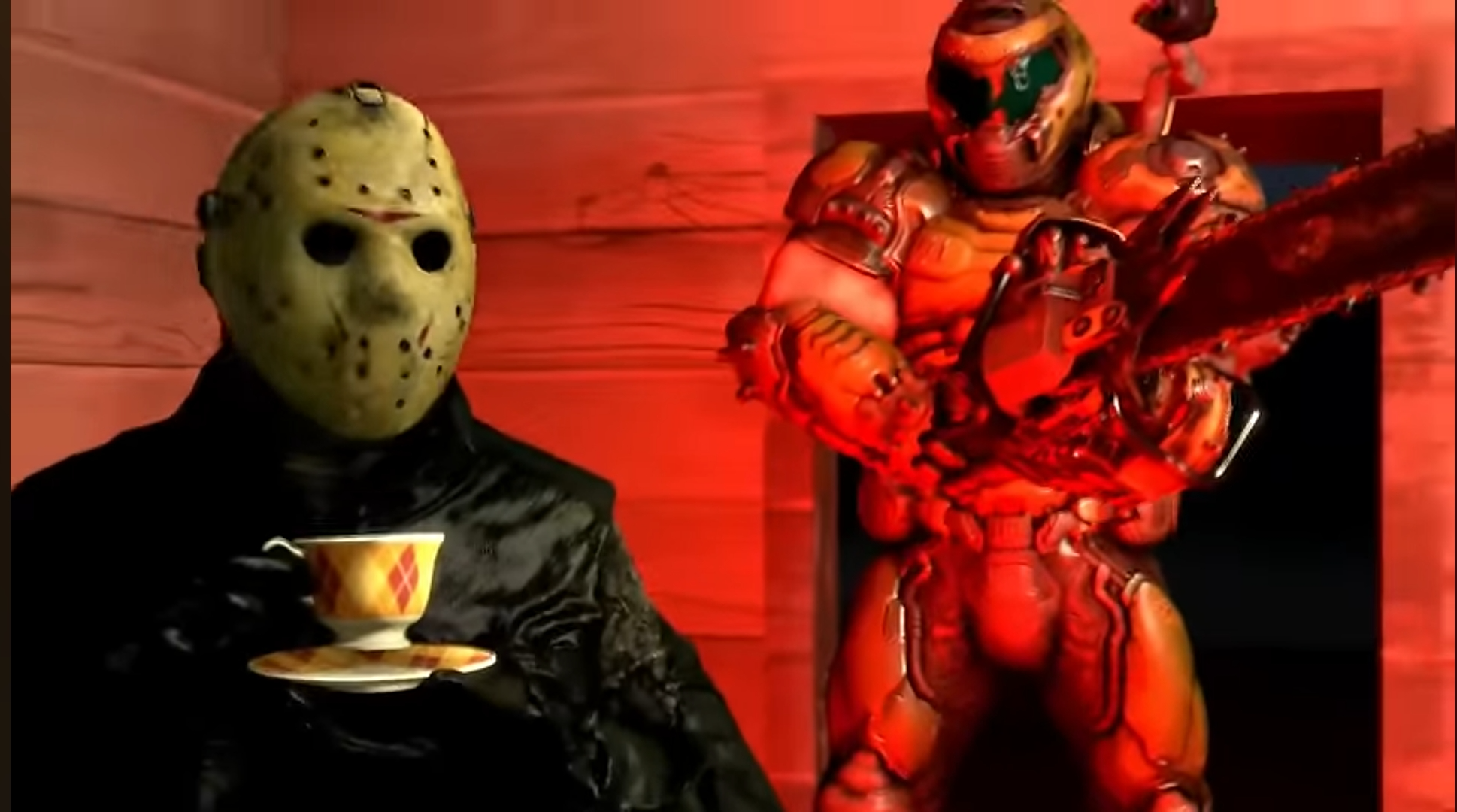 High Quality Jason and Doom Slayer Blank Meme Template