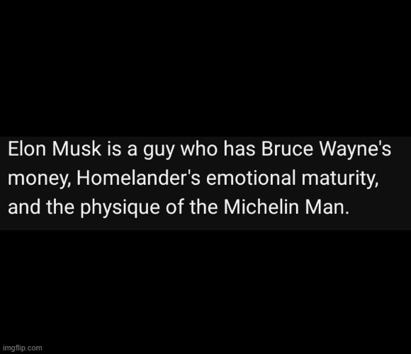 image tagged in elon musk,bruce wayne,homelander,michelin man | made w/ Imgflip meme maker