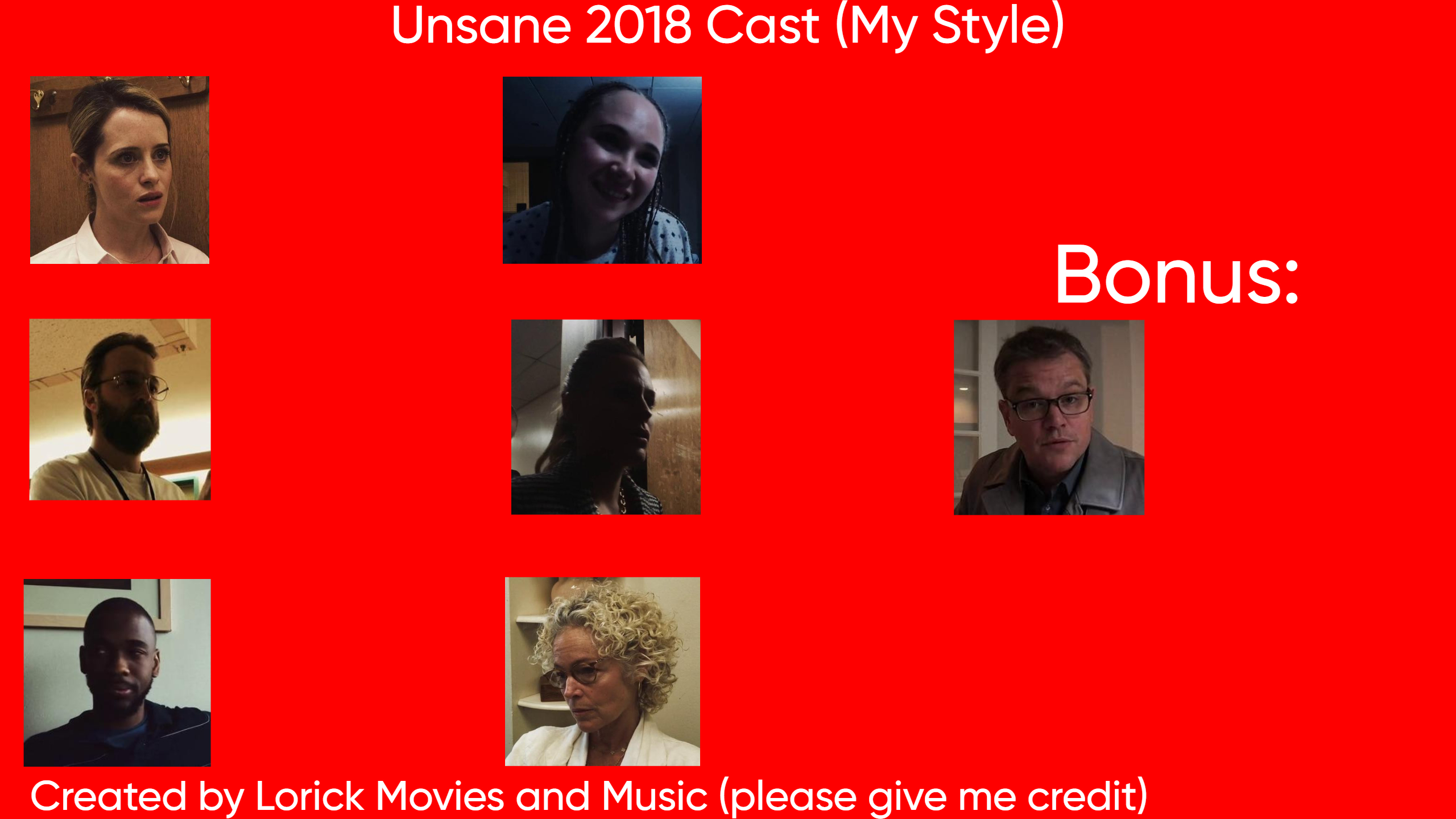 High Quality Unsane 2018 Cast (My Style) Blank Meme Template