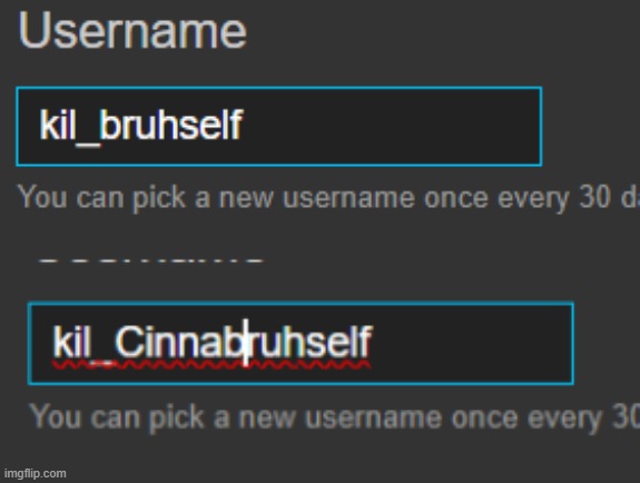 pick my new username | made w/ Imgflip meme maker